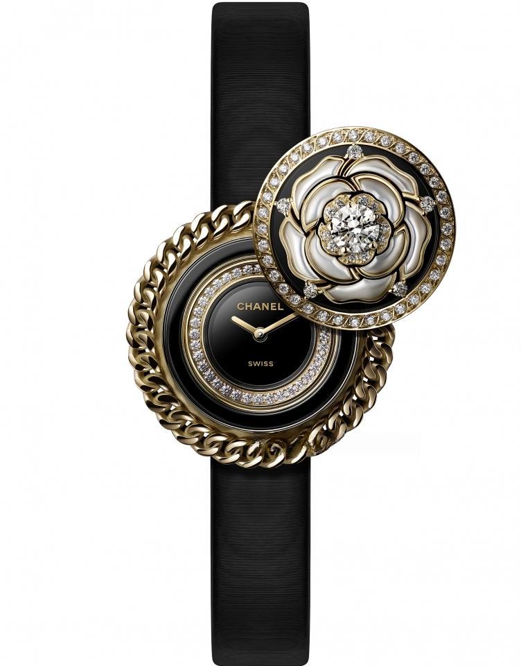 CHANEL （Mademoiselle Privé 山茶花鈕扣腕錶）