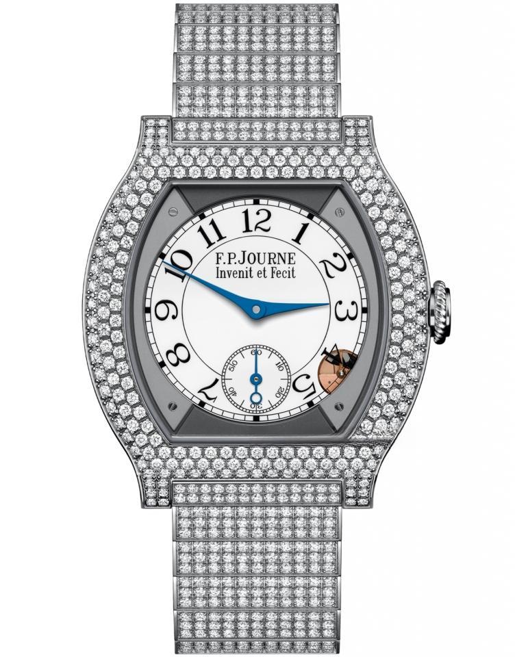 F.P.JOURNE élégante 40 mm titanium with 12 rows of diamonds and set bracelet