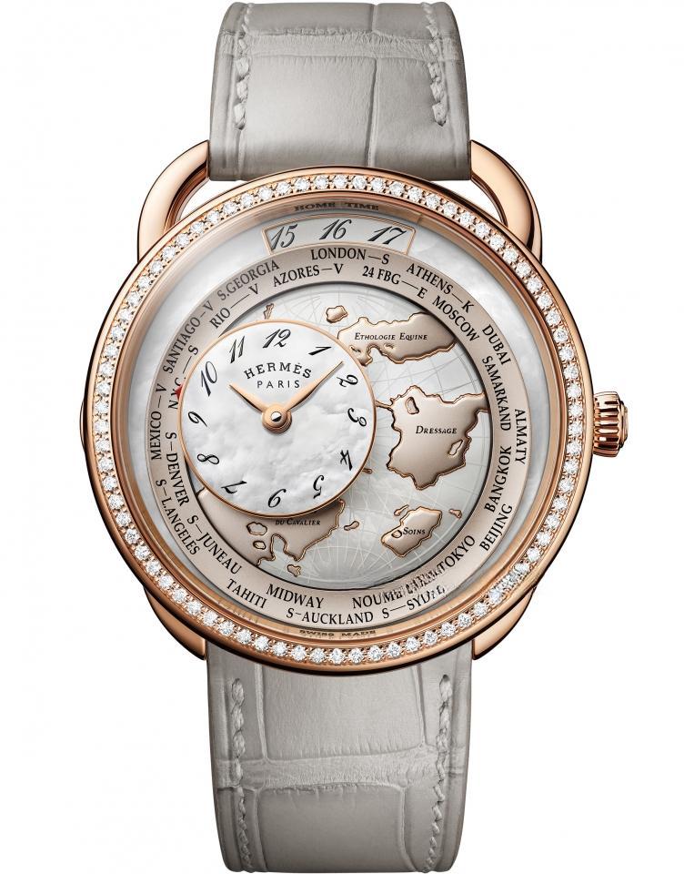 HERMES （Arceau Le temps voyageur Or rose et diamants）